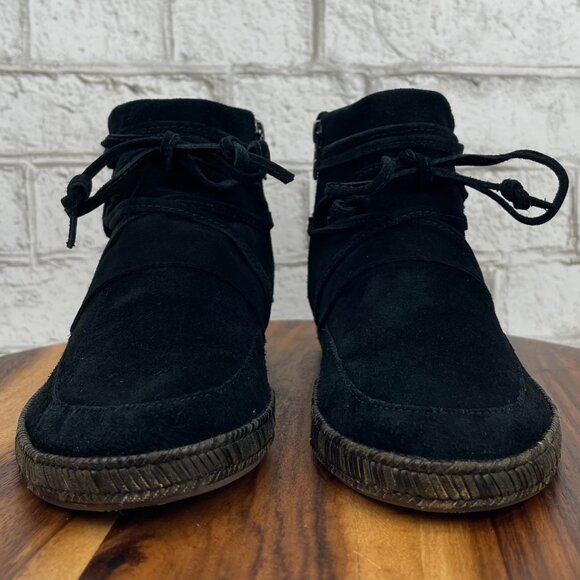 UGG Australia Reid Slate Chestnut Womens 10 Black Suede Ankle Booties 1019129 - Picture 8 of 13